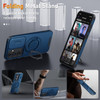 Dual Layer MagSafe Case with Rotating Stand and Privacy Camera Cover for Samsung Galaxy S24 FE - Blue