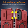 Dual Layer MagSafe Case with Rotating Stand and Privacy Camera Cover for Samsung Galaxy S24 FE - Red