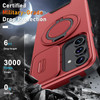 Dual Layer MagSafe Case with Rotating Stand and Privacy Camera Cover for Samsung Galaxy S24 FE - Red
