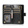 Leather Wallet Case with Zipper Pocket for iPhone 16 Pro - Black