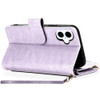 Leather Wallet Case with Zipper Pocket for iPhone 16 - Lavender
