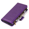 Leather Wallet Case with Zipper Pocket for iPhone 16 - Purple
