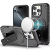 Military Grade HD Armor MagSafe Case with Kickstand for iPhone 16 Pro - Black