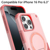 Military Grade HD Armor MagSafe Case with Kickstand for iPhone 16 Pro - Pink
