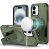 Military Grade HD Armor MagSafe Case with Kickstand for iPhone 16 - Green