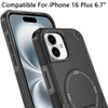 Military Grade HD Armor MagSafe Case with Kickstand for iPhone 16 Plus - Black