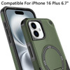 Military Grade HD Armor MagSafe Case with Kickstand for iPhone 16 Plus - Green