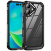 Military Grade Tough Shield Snap-on Transparent Case for iPhone 16 - Black