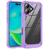 Military Grade Tough Shield Snap-on Transparent Case for iPhone 16 Plus - Purple