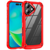 Military Grade Tough Shield Snap-on Transparent Case for iPhone 16 Plus - Red