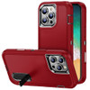 Military Grade TUFF Hybrid Armor Case with Kickstand for iPhone 16 Pro Max - Red