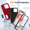 Military Grade TUFF Hybrid Armor Case with Kickstand for iPhone 16 Pro Max - Red