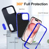 Military Grade TUFF Hybrid Armor Case with Kickstand for iPhone 16 Pro - Black Blue
