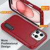 Military Grade TUFF Hybrid Armor Case with Kickstand for iPhone 16 Pro - Red