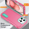 Military Grade TUFF Hybrid Armor Case with Kickstand for iPhone 16 Pro - Hot Pink Teal
