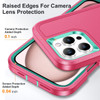 Military Grade TUFF Hybrid Armor Case with Kickstand for iPhone 16 Pro - Hot Pink Teal