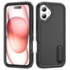 Military Grade TUFF Hybrid Armor Case with Kickstand for iPhone 16 - Black