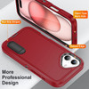 Military Grade TUFF Hybrid Armor Case with Kickstand for iPhone 16 - Red
