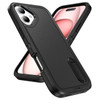 Military Grade TUFF Hybrid Armor Case with Kickstand for iPhone 16 Plus - Black