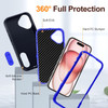 Military Grade TUFF Hybrid Armor Case with Kickstand for iPhone 16 Plus - Black Blue