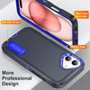 Military Grade TUFF Hybrid Armor Case with Kickstand for iPhone 16 Plus - Black Blue