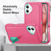 Military Grade TUFF Hybrid Armor Case with Kickstand for iPhone 16 Plus - Hot Pink Teal