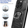 Military Grade Robust Series Hybrid Case with Ring Grip for iPhone 16 Pro - Black
