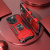 Military Grade Robust Series Hybrid Case with Ring Grip for iPhone 16 Pro - Red