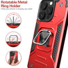 Military Grade Robust Series Hybrid Case with Ring Grip for iPhone 16 Pro - Red