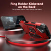 Military Grade Robust Series Hybrid Case with Ring Grip for iPhone 16 - Red