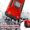 Military Grade Robust Series Hybrid Case with Ring Grip for iPhone 16 - Red