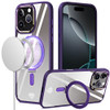 Dazzle Series MagSafe Hybrid Case with Kickstand Ring Holder for iPhone 16 Pro - Purple