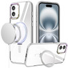 Dazzle Series MagSafe Hybrid Case with Kickstand Ring Holder for iPhone 16 - Clear