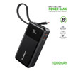 30W 10000mAh Power Bank Battery with Integrated USB-C Charging Cable - Black
