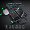 30W 10000mAh Power Bank Battery with Integrated USB-C Charging Cable - Black