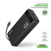 45W 20000mAh Power Bank Battery with Integrated USB-C Charging Cable - Black