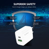 20W USB-C PD 3.0 Power Delivery + 18W Quick Charge 3.0 Fast Wall Charger + USB-C Cable - White