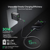 30W USB-C GaN PD 3.0 Power Delivery + 18W Quick Charge 3.0 Fast Wall Charger + USB-C Cable - Black