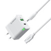 30W USB-C GaN PD 3.0 Power Delivery + 18W Quick Charge 3.0 Fast Wall Charger + USB-C Cable - White