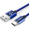 3 Ft. High-Speed 3A Nylon Braided USB-C to USB-A Charge & Sync Cable - Blue