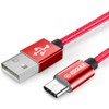 3 Ft. High-Speed 3A Nylon Braided USB-C to USB-A Charge & Sync Cable - Red