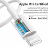 3.5 ft. MFi Certified PD Fast Charge USB-C to Lightning Cable - White