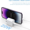 20W USB-C PD 3.0 Power Delivery Wall Charger + MFi Certified USB-C to Lightning Cable (3.5 ft) - White