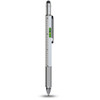 6-in-1 Multi-Function Stylus Pen (with Ballpoint Pen / Two End Screwdrivers / Level Scale) - Silver
