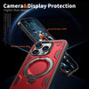 Military Grade MagSafe Hybrid Case with Kickstand Ring Holder for iPhone 16 Pro - Red