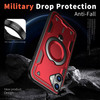 Military Grade MagSafe Hybrid Case with Kickstand Ring Holder for iPhone 16 - Red