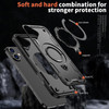 Military Grade MagSafe Hybrid Case with Kickstand Ring Holder for iPhone 16 Plus - Black