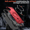 Military Grade MagSafe Hybrid Case with Kickstand Ring Holder for iPhone 16 Plus - Red