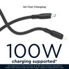 Motorola TurboPower Silicone 100W 5A USB-C to USB-C Cable 6.6ft - Black