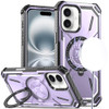 Military Grade MagSafe Hybrid Case with Rotating Kickstand for iPhone 16 - Purple